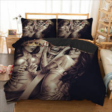 3D Skull Sexy Girl Duvet Cover Set Double Queen King Size Bedding Set Single Twin Full Bedclothes With Pillowcase For Teen Adult 2024 - buy cheap
