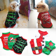 Новогодняя одежда для собак и щенков, Рождественская Одежда для собак, хлопковая одежда для домашних животных, жилет для маленьких и средних собак, рубашка, костюм, жилет для чихуахуа, рубашка для домашних животных 2024 - купить недорого