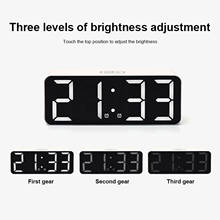 Alarme despertador led com ajuste de brilho de 3 níveis, relógio de mesa digital com visor digital com temperatura 2024 - compre barato