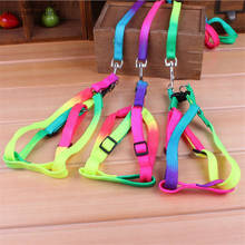 Colorful Rainbow Pet Dog Collar Harness Leash Soft Walking Harness Lead Colorful and Durable Traction Rope Nylon 120cm  Supplies 2024 - buy cheap