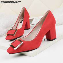 Saltos quadrados sapatos de escritório feminino saltos pretos sapatos de festa sapatos valentim saltos vermelhos scarpe tacco donna escarpins femme zapatos 2024 - compre barato