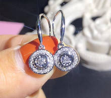 Женские круглые серьги с сердечками и стрелками, из стерлингового серебра 925 пробы с цирконием класса ААА 2024 - купить недорого