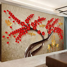 Mural personalizado de estilo europeo Retro 3D, alce, flor roja, pájaro, árbol, papel tapiz para sala de estar, sofá, TV, fondo, foto, revestimiento de pared 2024 - compra barato