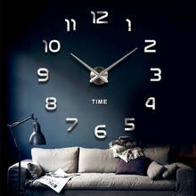 Pegatina de reloj de pared grande de moda europea, espejo Digital acrílico 3D, pegatina de pared, reloj de pared para sala de estar, decoración del hogar 2024 - compra barato