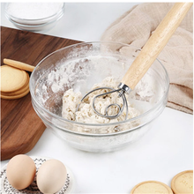 Stainless Steel Egg Beater kitchen Tools Flour Agitator Danish Stick Oak Wood Handle DIY Bread Dough Gadget 2024 - buy cheap