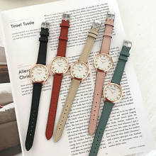 Relógio de pulso feminino luxuoso, design retrô com pulseira de couro vintage, da moda, casual 2024 - compre barato