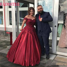 Off the shoulder Prom Dresses Burgundy Formal Evening Party Gowns Vestido De Festa Robe De Soiree платье вечернее платье платье 2024 - buy cheap