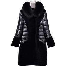 2020 Winter Genuine Leather Down Jacket Women Natural Fox Fur Collar Warm Real Wool Coat Female Plus Size 5XL 1603_3 2024 - buy cheap