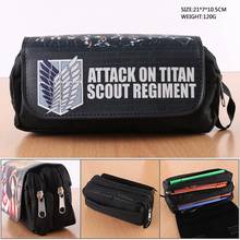 Anime Attack on Titan Cosplay Pencil bag Cartoon Make Up Bag Canvas Double Zipper Bag toy Gift 2024 - buy cheap