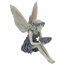 Flower Fairy Statue Sitting Art Sculpture Figurines Garden Ornament Angel Wings Resin Craft Landscaping Home Decoration Outdoor 2024 - buy cheap