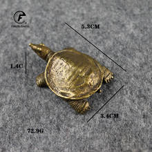 Antique Copper Mini Turtle Decorations Chinese Classical Brass Tea Pets Vintage Crafts Miniature Figurine Home Decor Accessories 2024 - buy cheap