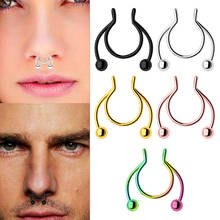 8pcs/Lot U Shaped Fake Nose Ring Hoop Septum Rings Stainless Steel Nose Piercing Fake Pircing Jewelry 2024 - buy cheap