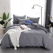 Simple 4pcs bed sheet set Striped printed cotton duvet cover bedroom comforter set king size bedding set bed sets for girl 2024 - buy cheap