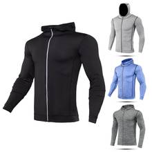 Male Hooded Sweatshirt Long Sleeve Fitness Jacket Quick dry Men's Clothing Training Running Sport Tracksuit zipper Sweat Coat 2024 - buy cheap