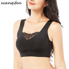Xianqifen sports plus size bras for women seamless push up wireless vest sexy sleep bralette lace brassiere 110 115 M XL top bh 2024 - buy cheap