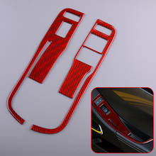 1 Set Carbon Fiber Red Window Control Switch Panel Cover Trim Fit for Chevrolet Camaro 2013 2014 2015 Left Hand Drive Only 2024 - buy cheap