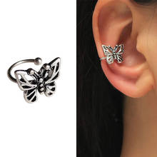 Vintage Silver Color Butterfly Clip Earring for Women Without Piercing Punk Style Ear Bone Ear Cuff Girls Fashion Jewelry Gift 2024 - buy cheap