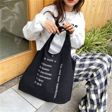 Exquisite Shopping Bag Retro Casual Women Totes Shoulder Bags Female Canvas Hasp English Letter Printing Handbag For Woman 2024 - buy cheap