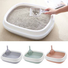 Caixa de areia para gatos, bandeja para areia de treinamento de excrementos com colher antirrespingo para banheiro de animais de estimação 2024 - compre barato