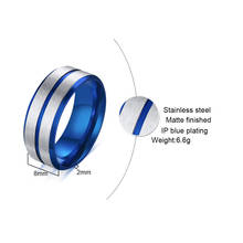 POFUNUO trendy Wedding Band stainless steel Ring groove Engagement stainless Rings Mens Anniversary Party Ring Matte wholesale 2024 - buy cheap