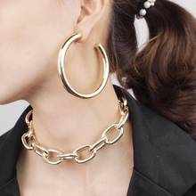 MANILAI 60mm Diameter Wide Copper Big Hoop Earrings Fashion Jewelry Punk Round Statement Earrings For Women Brincos 2024 - buy cheap