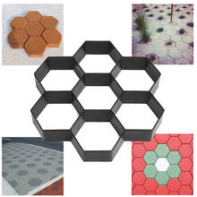 Molde de chão hexagonal com 7 grades, molde colorido de cimento e concreto, de plástico, para pavimentos, azulejos, pedra de pavimentação 2024 - compre barato