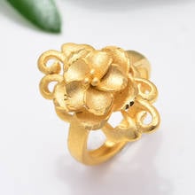 Ethiopian 24k Gold Color Rings for Women Girls Exquisite Ring Jewelry India/Ethiopian/African/Nigerian/Israel Gifts 2024 - buy cheap