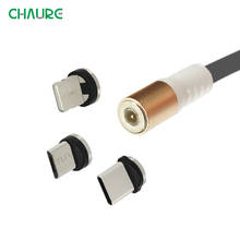 CHAURE-Cable USB de carga magnética tipo C, Cable de datos luminoso, Micro USB para iphoneX, control de voz, LED 2024 - compra barato