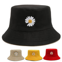 2020 Summer Daisy Bucket Hat Women Men Cotton Fashion Sad Boy Cap Girls Double-Sided Daisy Bob Sun Femme Floral Panama Hat 2024 - buy cheap