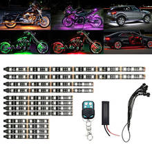 12pcs Motorcycle LED Neon Strip Lamp RGB 15-colors Remote Control Under Glow Lights 5050SMD LED Car Decorative Light Strip 2024 - buy cheap