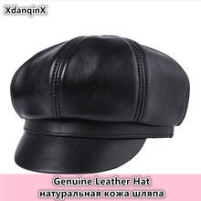 XdanqinX-Sombrero de piel auténtica para mujer, gorro de piel de oveja, Snapback, elegante, a la moda, Otoño, 2019 2024 - compra barato