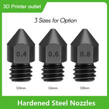 Aibecy 3 peças de aço temperado bocais 0.8mm para filamento de 1.75mm para creality ender 3/CR-10/CR-10S pro impressora 3d extrusora hotend 2024 - compre barato