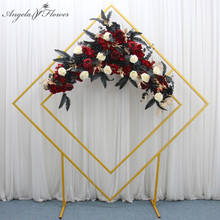 Wedding Arch Screen Wrought Iron Square Quadrilateral Diamond Shelf Geometrical Flower Stand Party Backdrop Decor Frame Arch 2024 - buy cheap