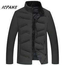 Winter Jacket Men Warm Casual Fashion Stand Collar Solid Winter Coat Jacket Army Plus Size M-4XL 2024 - купить недорого