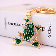 Fashion Rhinestone Frog Keychain Cute Green Crystal Animal Keychain 2021 New Ladies Bag Accessories Pendant Metal Keychain 2024 - buy cheap