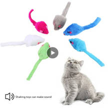 Cat Toy Plush Mouse Bite Resistant Interactive Self-hey Toy Solid Color Plush Mouse Built-in Ringing Stone Mouse Pet Supplies 2024 - buy cheap