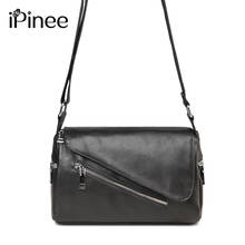 iPinee 2021 New Women Messenger Bag 100% Genuine Leather Round Shape Fashion Lady Shoulder Bags High Quality Black 2024 - buy cheap