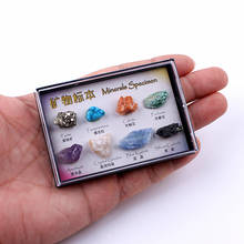 8pcs/Box Multi Raw Colors Rock CollectionStone Mixed Natural Mineral Specimen Ore Specimens with Box Jewelry Sets For Collection 2024 - buy cheap