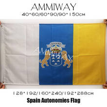 Ammiway bandeiras e faixas autonivelantes espanha, 90x15 0cm/128*192cm, impressão de poliéster, leitor espanhol de dupla face ou única 2024 - compre barato