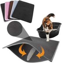 Водонепроницаемый коврик для кошачьего туалета, двухслойный коврик из ЭВА для сбора мусора от туалета питомца, чистая подстилка, продукты для Аксессуары для кошек 2024 - купить недорого