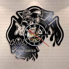 Relógio de parede bombeiros cronômetro, relógio analógico de parede para proteção contra incêndio, resgate, gravação de vinil, relógio transversal da maltese 2024 - compre barato
