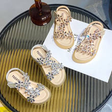 Sandalias de princesa con diamantes para niñas, zapatos coreanos de moda para niños, novedad de verano 2021 2024 - compra barato