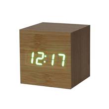 Mini wood alarm clock led display desktop digital clock clock Electronic alarm clock creative cute small wood species 011 3 2024 - buy cheap