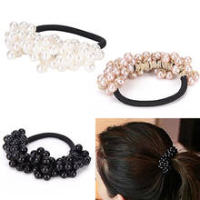 Girls Scrunchies Ponytail Holder Vintage Elastic Hair Bands Rubber Rope Headdress Pearls Beads Headbands Women Hair Accessories 2024 - buy cheap