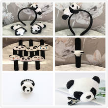 Diseños de Panda-6CM, aproximadamente Decoraciones de peluche para el pelo de niña, muñeca de juguete con lazo 2024 - compra barato