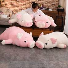 Squishy Pig Stuffed Doll Lying Plush Piggy Toy White/Pink Animals Soft Plushie Hand Warmer Blanket Kids Comforting Gift 2024 - buy cheap