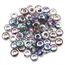 30Pcs/Lot Glass Flat Round Loose Beads 10mm AB Crystal With Big Hole DIY Making Charms Women's Bracelet Or Jeweley Design 2024 - buy cheap