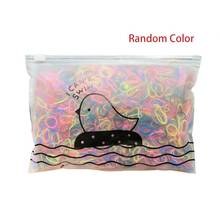 1000Pcs Kids Elastic Disposable Hair Ties Fresh Style Sweet Candy Colorful Small Rubber Gums No Damage Ponytail Holder 2024 - buy cheap