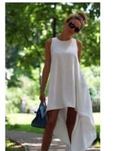 Vestido de verão feminino com mangas, vestido casual, mangas sólidas, estilo praia, 1 unidade 2024 - compre barato