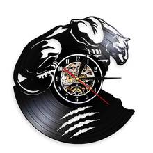 Reloj de pared colgante para decoración del hogar, cronógrafo colgante de pared con diseño de Pantera, animales salvajes, gramófono, disco de vinilo 2024 - compra barato